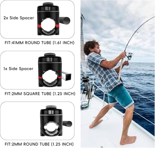 Hitorhike Kayak & Boat Fishing Rod Holder Set with Extender – Universal Reel Compatibility, 360° Adjustable, Heavy-Duty Mo...