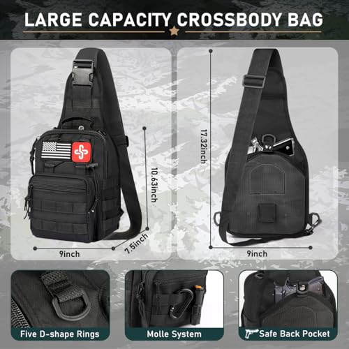 Survival Kit, 262Pcs Survival Gear and Supplies with First Aid Kit Pouch and Crossbody Bag, Emergency Kit with Tent, Campi...