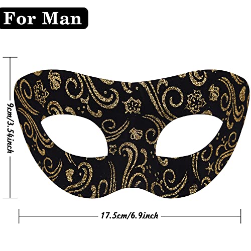 SIQUK Couple Masquerade Masks Metal Venetian Party Mask Halloween Costume Mask Mardi Gras Mask for Couples Women and Men