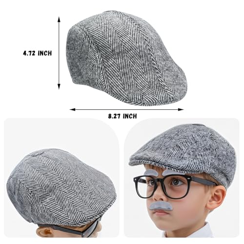 TaikaoQi Old Man Costume for Kids 100 Day of School Costume for Boys – Grandpa Cosplay Accessories with Hat, Glasses, Can...