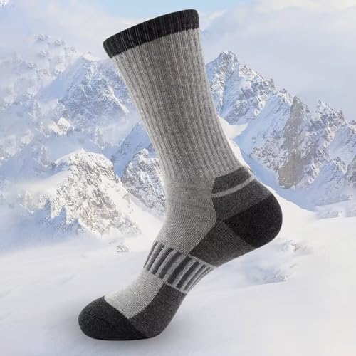 Unisex Thick Thermal Snow Socks - Gray, Warm for Slipper Winter Outdoor & Home Wear