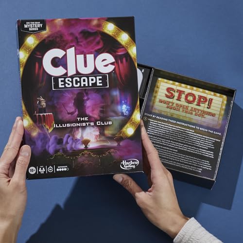 Clue Escape: The Illusionist’s Club Board Game | Escape Room Family Game | 1-Time Solve Mystery | Ages 10+ | 1-6 Players | Difficulty 4 | 90-120 Mins. (Amazon Exclusive)