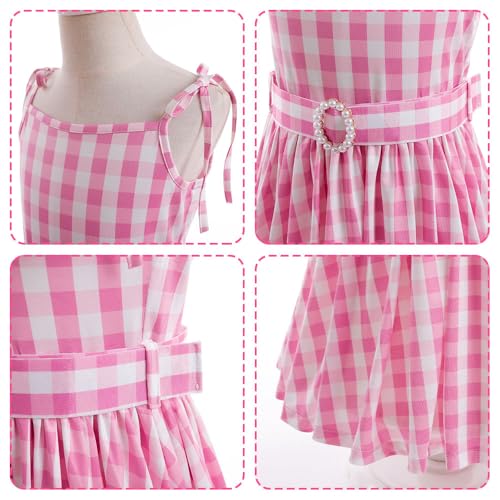 Btonai Pink Costume for Girls Cowgirl Costume Dress Kids Disco Outfits Movie Dress up Halloween Party Cosplay 4-13Y