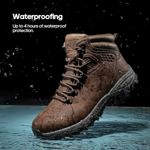 NORTIV 8 Mens Hiking Winter Snow Insulated Waterproof Outdoor Boots