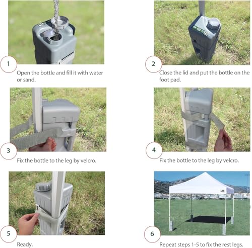 Eurmax USA Universal Upgraded Water Weight Heavy Duty Feet Leg Weights Bag Canopy Weights for Gazebo Shelter,Pop up Canopi...