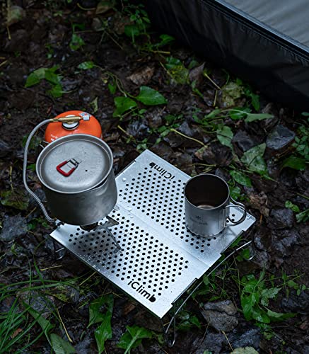 iClimb Mini Solo Folding Table Ultralight Compact for Backpacking Camping Hiking Beach Picnic (Gunmetal, Mini)