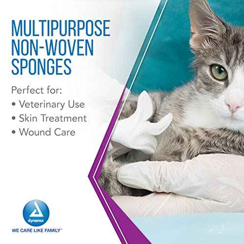 Dynarex Non-Woven Sponges, Sterile, Gauze Sponges, Highly-Absorbent and with Less Linting, 4"x 4", 4 Ply, 1 Case of 600 (24 Boxes of 25)