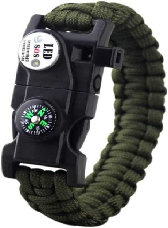 GALAXYLENSE Galaxy 21 in 1 Survival Bracelet, Paracord Emergency Outdoor Sports Wristband Kit Waterproof Compass, SOS LED ...