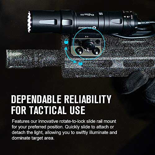 OLIGHT Odin Mini 1250 Lumens Ultra Compact Rechargeable Mlok-Mount Weaponlight, Removable Slide Rail Mount and Remote Swit...