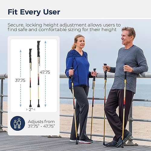 Drive Medical Summit Walking Poles, Adjustable Nordic Walking Poles for Women, Men, Seniors, Trekking Poles, Walking Stick...