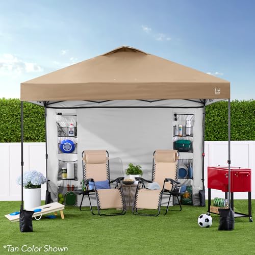 Best Choice Products 10x10ft Easy Pop Up Canopy w/Side Wall, 10 Pockets, Portable Carrying Case, 1-Button Setup, 4 Weight ...