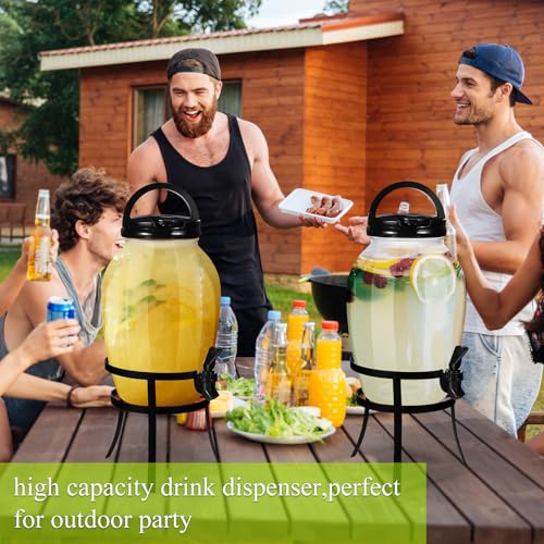 Havawish 2 Pack Drink Beverage Dispenser with Stand for Parties 1.16 Gallon Plastic Water Lemonade Juice Dispenser with Sp...