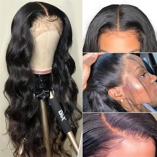 4x4 Lace Front Wigs Human Hair Pre Plucked with Baby Hair 150% Density 22 Inch Body Wave Brazilian Virgin Frontal Human Hair Wigs 4x4 Glueless HD Lace Closure Wig Human Hair for Women