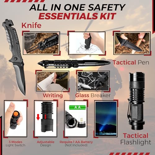 320-Piece Survival Kit | Emergency Gear for Camping, Hiking & Disaster Preparedness | Essential Roadside Emergency Kit | M...