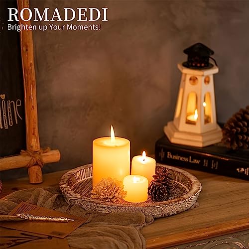 Wooden Decorative Tray Candle Holder: Romadedi Round Wood Tray Home Decor, Whitewash Rustic Trays for Farmhouse Dinning Ta...