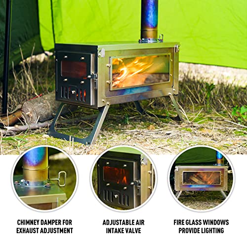 FireHiking Titanium Stove Camping Tent Burning Stove Foldable Ultralight
