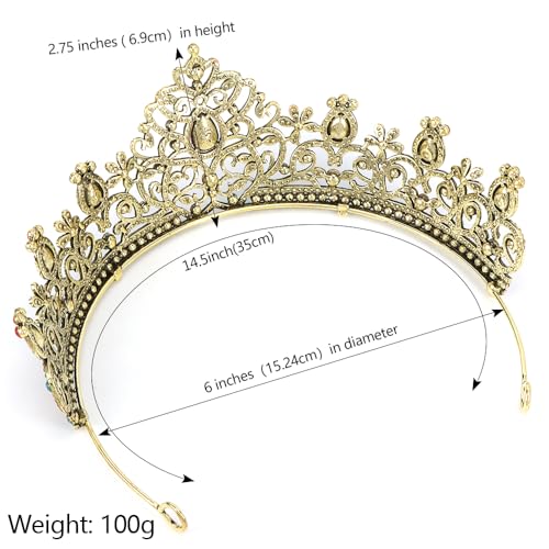 AHONEY Medieval Tiaras and Crowns for Women, Baroque Queen Crown Vintage Princess Fairy Tiara for Birthday Prom Halloween ...