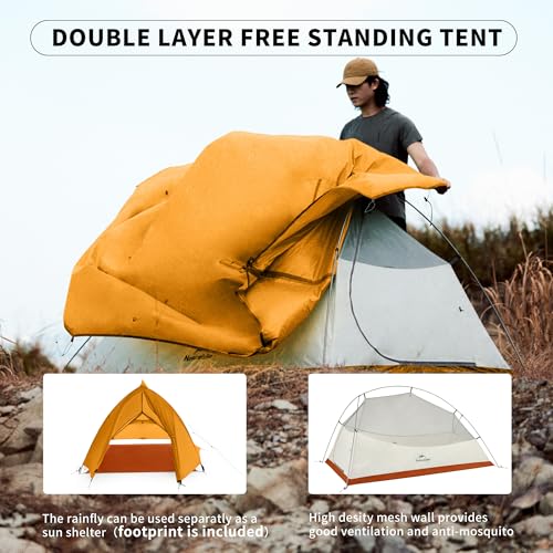 Naturehike Cloud-Up 2 Person Tent Lightweight Backpacking Tent with Footprint - Free Standing Ultralight Camping Hiking Ba...