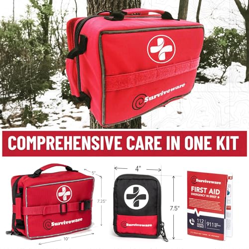 Surviveware 238 Pcs Comprehensive Premium Survival First Aid Kit - Medical Emergency Kit for Travel Camping Gear, Home Ess...