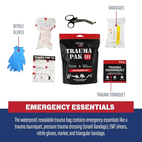 Adventure Medical Kit Trauma Pak III - Medical First Aid Kit - Emergency Trauma Kit with Trauma Bandage, Tourniquet, Traum...