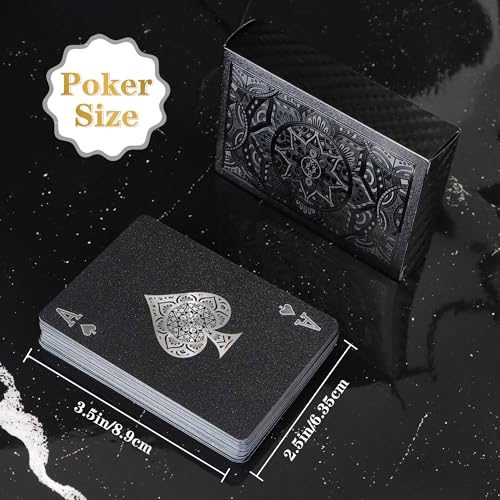 Playing Cards, Plastic Playing Cards, Deck of Cards, Waterproof Poker Cards, Black Standard Playing Card for Adults, Cool ...