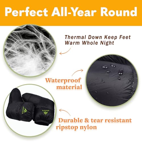AUDIFU Down Booties Warm Socks Ultralight Sleeping Sock for Camping, Backpacking - Camp Sleeping Bag Tent Down Foot Warmer...