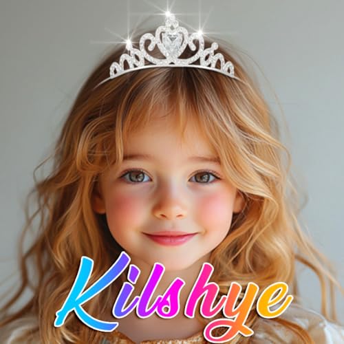 Kilshye Rhinestone Tiara Silver Tiaras and Crowns Crystal Headband for Women (Silver)