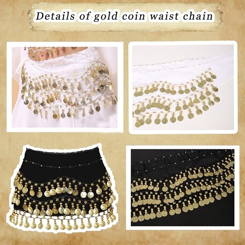 INFLATJOY Pirate Costume Women with Off Shoulder Dress Gold Sequin Belt Accessories Halloween Set Costume