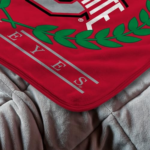 Northwest NCAA Ohio State Buckeyes Silk Touch Throw Blanket - Official NCAA Licensed, Ultra-Soft Fleece | Cozy Game Day Essential for Fans, Unisex Gift, 46" x 60"