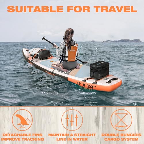 UPWELL 11’6”/11'2”/11'/10'8”/10'6”/10'2” Inflatable Stand Up Paddle Board with sup Accessories Including Backpack, Repairi...