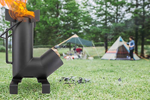 Camping Rocket Stove by StarBlue with FREE Carrying Bag - A Portable Wood Burning Camping Stove with Large Chamber Best fo...