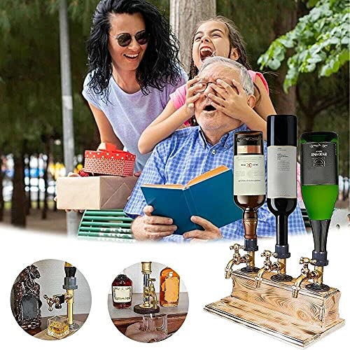 Drink Dispenser Whiskey Wood Dispenser with Tap, Wooden Drinking Fountain,Beverage Dispenser for Bar and Juice Soda Drink ...