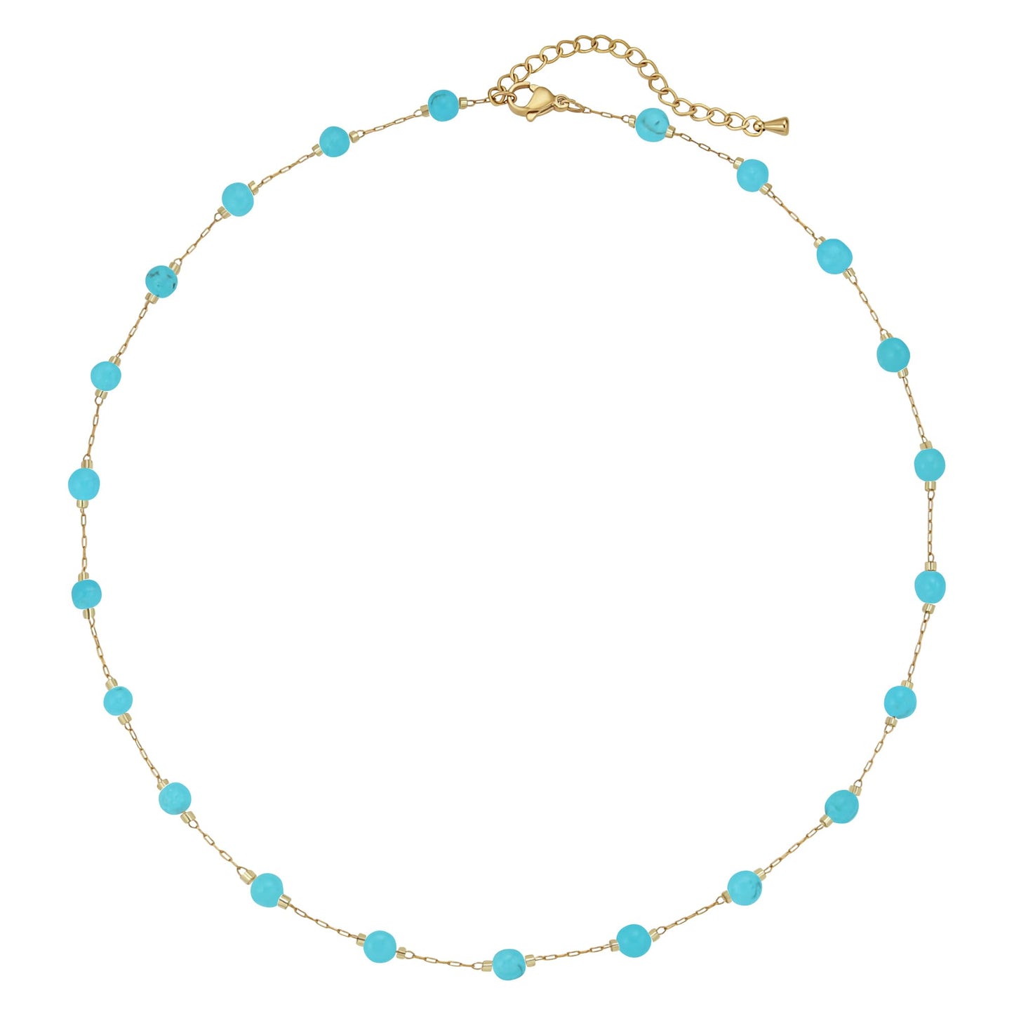WMISIY Western Jewelry Turquoise Necklaces for Women 18K Gold Plated Beaded Choker Boho Necklace Handmade Beach Summer Everyday