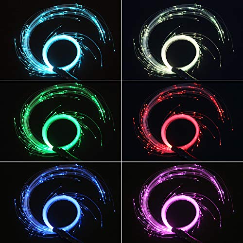 CHINLY Fiber Optic Whip, LED Light Whip for Dancing, with 40 Color Effect Mode and 360°Swivel, Rave Accessories for Partie...
