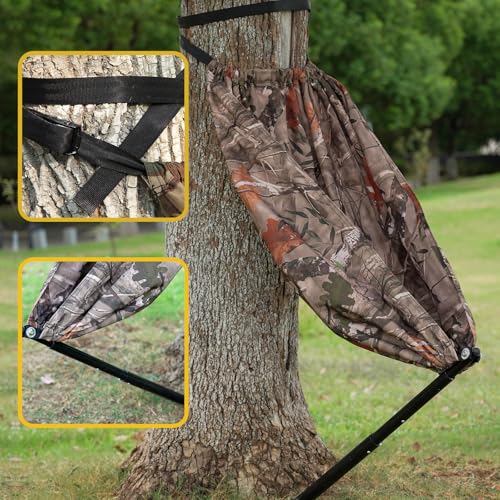 ZAIXIA Camo Tree Chair Hammock Seat Hunting Chair Portable and Light Weight Camping Stool on Tree (Double-Sided)