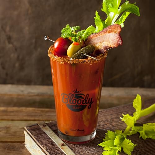 Final Touch Bloody Mary Set - 6 Piece Cocktail Kit with Glasses, Rimmer Tray, and Recipe Guide - Perfect for Home Bartende...