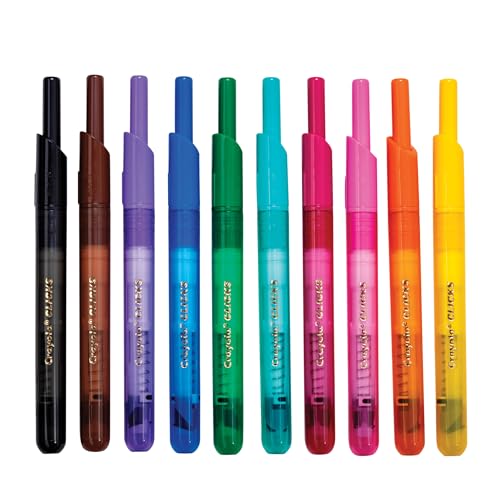 Crayola Clicks Retractable Tip Markers (10ct), Stocking Stuffers for Kids & Toddlers, Cone Tip Washable Art Marker Set, Co...
