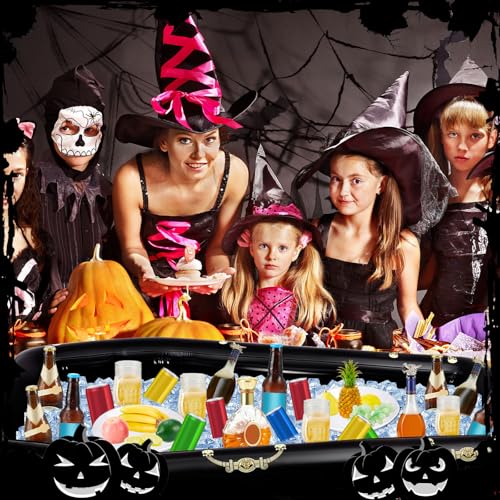 Aoriher 2 Pack 52 Inch Inflatable Coffin Cooler Fake Coffin Floatie Drink Ice Chest Buffet Bucket Beverage Cooler for Summ...