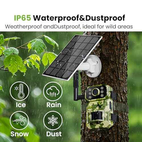 4G LTE Smart Trail Camera,HD Night Vision, IP65 Waterproof, 0.3s Trigger Speed, 2K Live Video & Photo, Motion Capture,Hunting Cam with SIM Card,Solar Power Charging,APP Control.