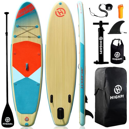 Highpi Inflatable Stand Up Paddle Board for Youth and Adults – Wide Sup with Premium Accessories, Blow Up Paddleboard for ...