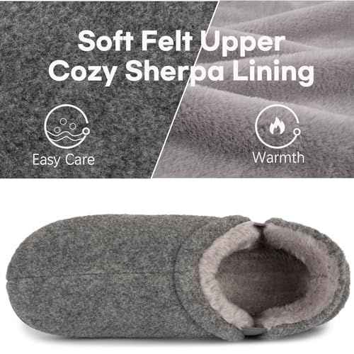LongBay Men's Slippers Warm Bedroom Memory Foam House Shoes Slip-On for Indoor Outdoor Winter