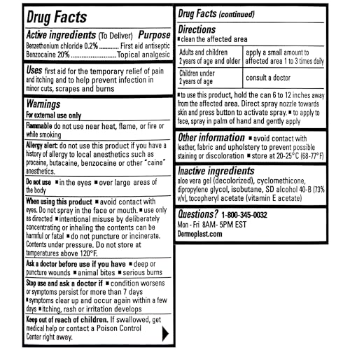 Dermoplast First Aid Spray, Analgesic & Antiseptic Spray for Wounds, Minor Cuts, Scrapes and Burns, Wound Care, 2.75 Ounce...