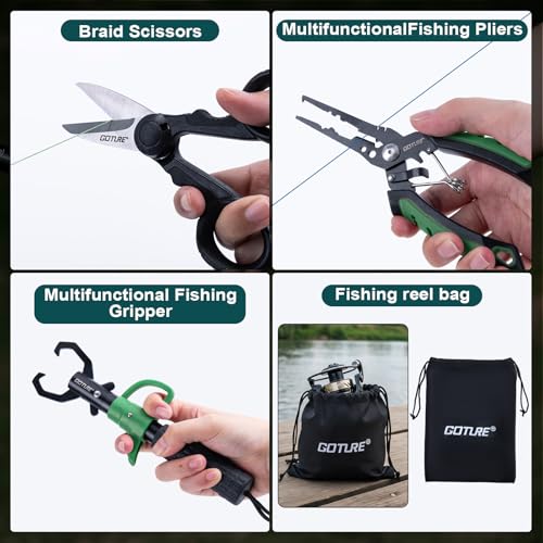 Goture Spinning Fishing Rod & Reel Combo with Carrier Bag,6-9FT,Spin Reels, Lures Kit, Pliers, Braided Line, Fish Gripper,...