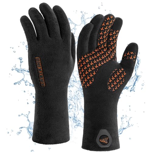 KastKing HydroSense Waterproof Fishing Gloves, 100% Waterproof and Breathable Cold Weather Fishing Gloves, Ideal for Ice F...