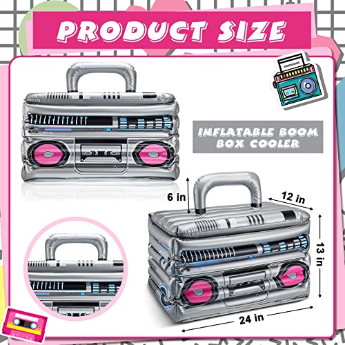 Cunhill 1 Piece Inflatable Boom Box Beverage Cooler Summer 80s 90s Theme Party Decorations Inflatable Cooler Radio Blow up...