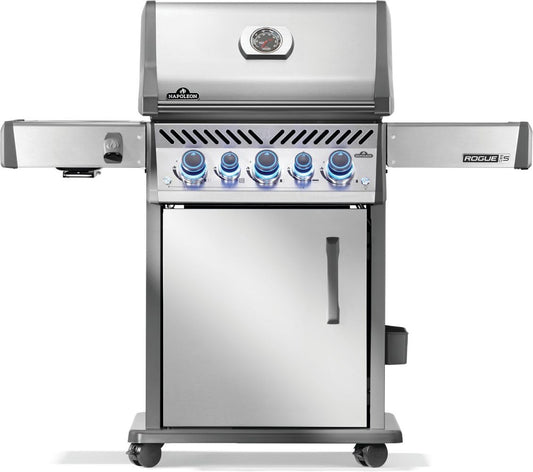 Napoleon Rogue PRO-S 425 Propane Gas Grill with Infrared Side and Rear Burners, Stainless Steel, Durable 5-Burner Grilling Experience