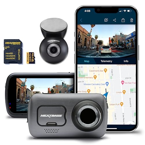 Nextbase 622GW Dash Cam with Rear Window Cam & 64GB Micro SD Card Bundle - True 4K 30fps UHD Recording Dash Cam, Wi-Fi, GP...