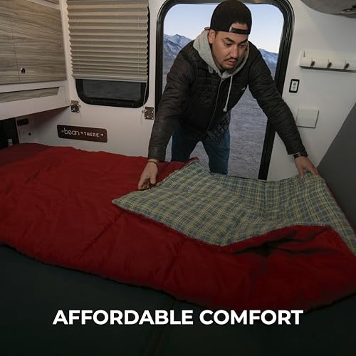 Teton Evergreen Sleeping Bag – Spacious Fit and Cozy Warmth for Adults – Options for Camping in Any Weather