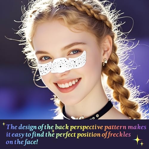 24pcs Glitter Freckles Makeup Patches-Holographic-Face Glitter Speckles, Sparkle Speckles Patches for Women, Cute Sparklin...