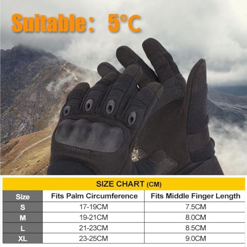 Tactical Gloves Hard Knuckle Gloves with Touchscreen Fingers Hand Gear for Hiking, Camping, Hunting, Combat, Shooting, Cyc...